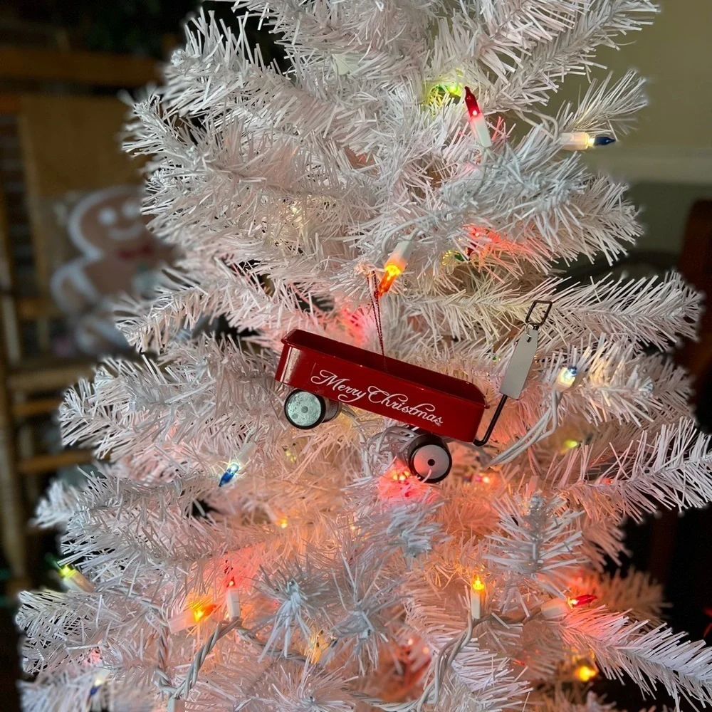 Rare Vintage 1980’s Red Wagon Christmas Ornament